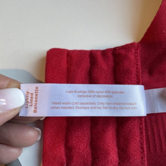 Cacique Lane Bryant Modern Luxe Lightly Lined Balconette Bra Size 42DDD Red - Picture 8 of 9